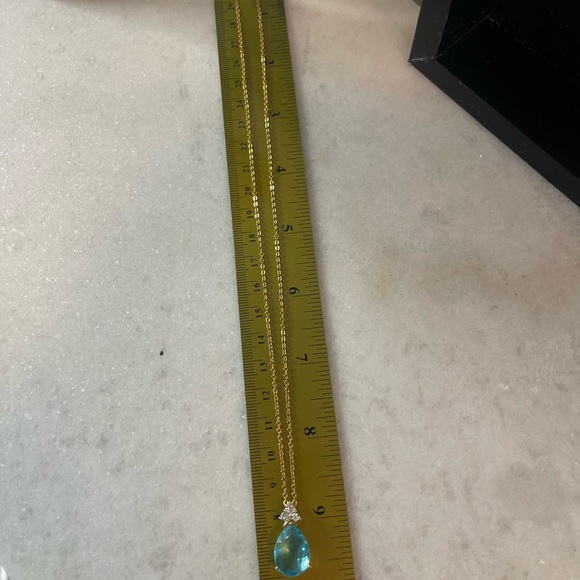 14 KGE Lind ESPO VTG necklace teardrop shape blue stone - Picture 2 of 5